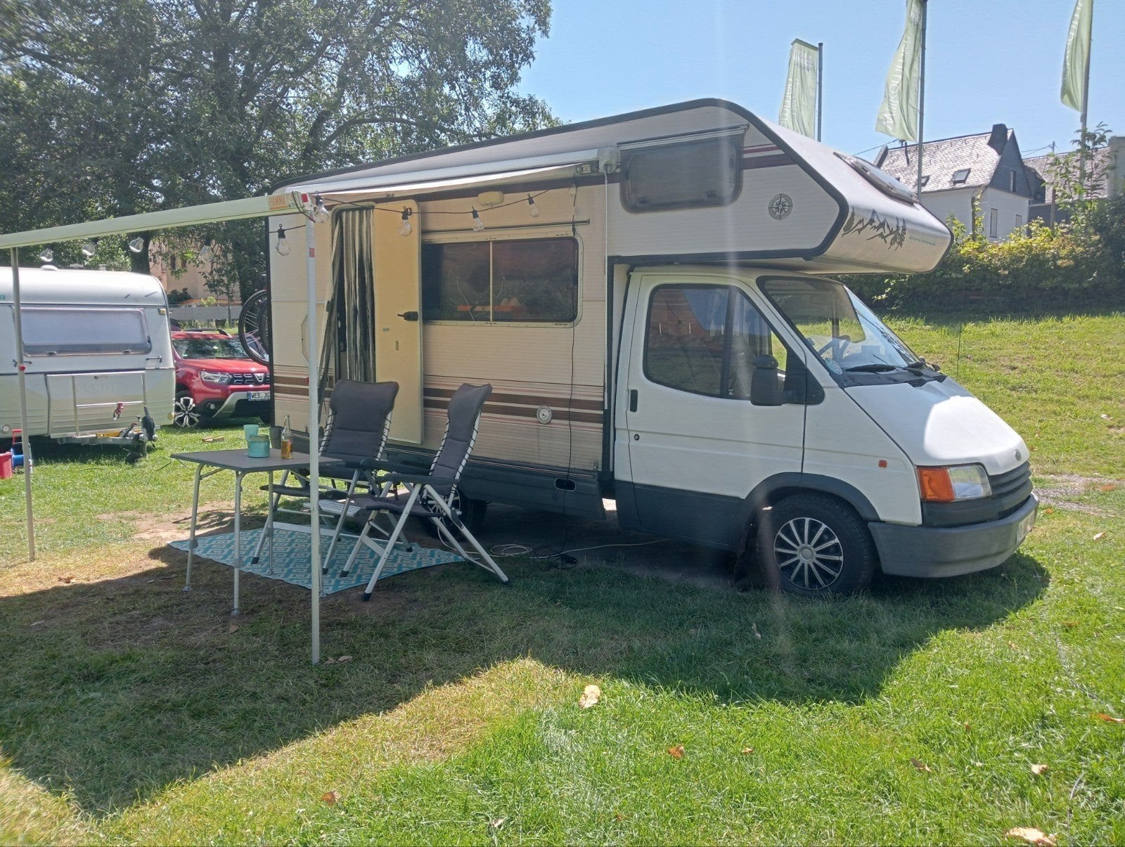 Oldtimer Mobilhome Ford Transit Rimor, Caravans en Kamperen, Mobilhomes, Ford, Fietsendrager, Particulier, Ford