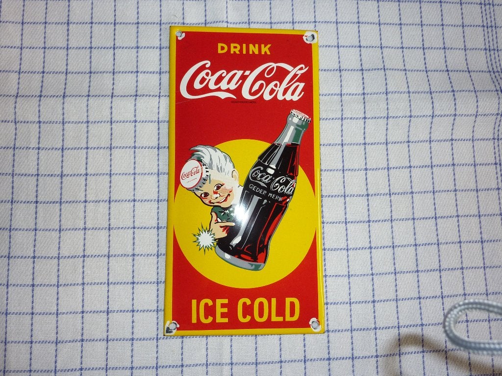 COCA COLA Emaille, Ophalen, Zo goed als nieuw, Reclamebord