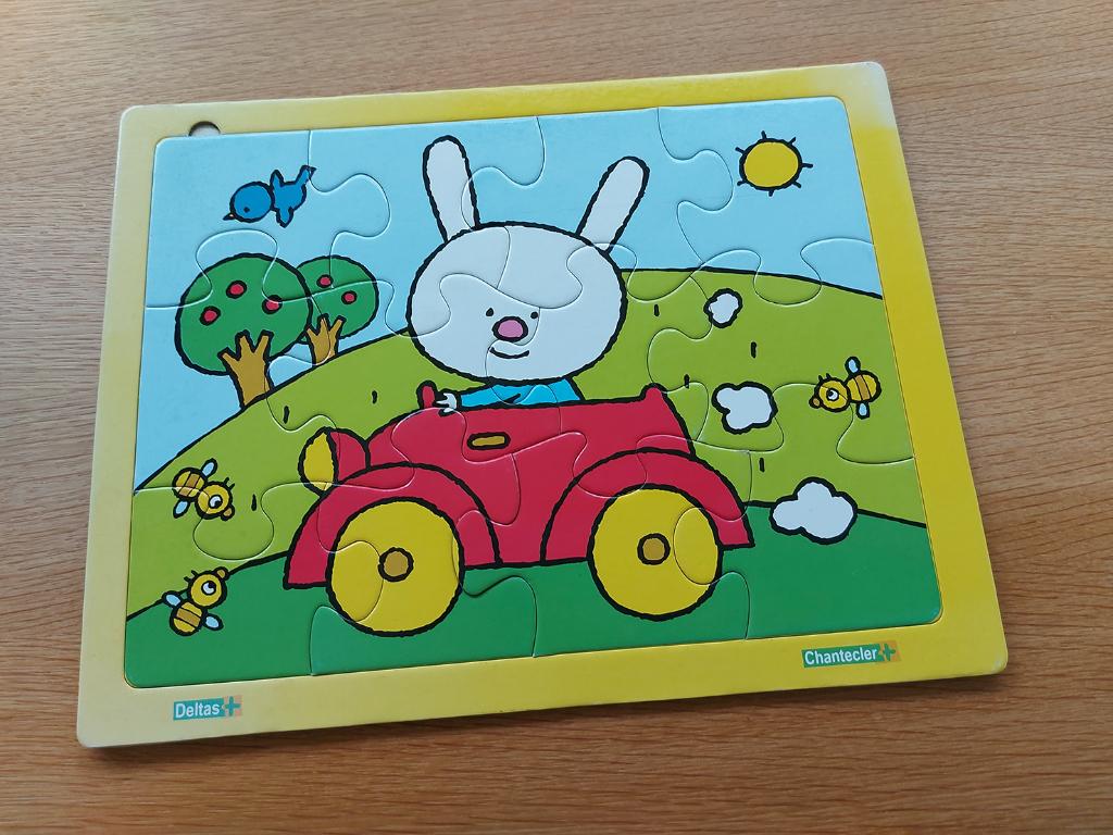 Puzzel Deltas Konijntje DIK KARTON 12 stukken, Ophalen of Verzenden, 10 tot 50 stukjes, Gebruikt, 2 tot 4 jaar