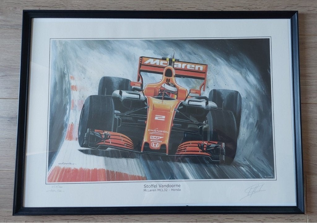 Lithographie F1 signée Stoffel Vandoorne, Collections, Enlèvement ou Envoi, Comme neuf