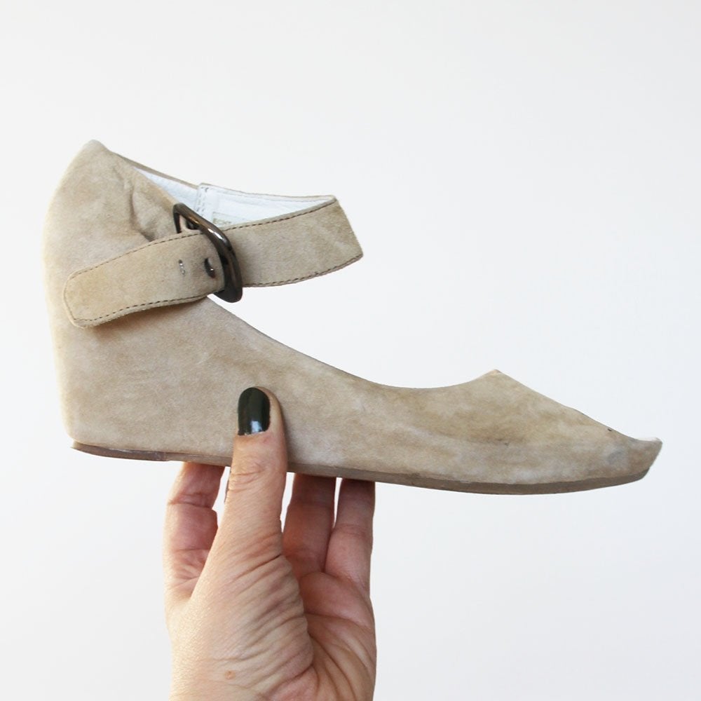 Belles sandales SPM en daim s12 (39) €30, -, Beige, Comme neuf, Sandales et Mûles, SPM