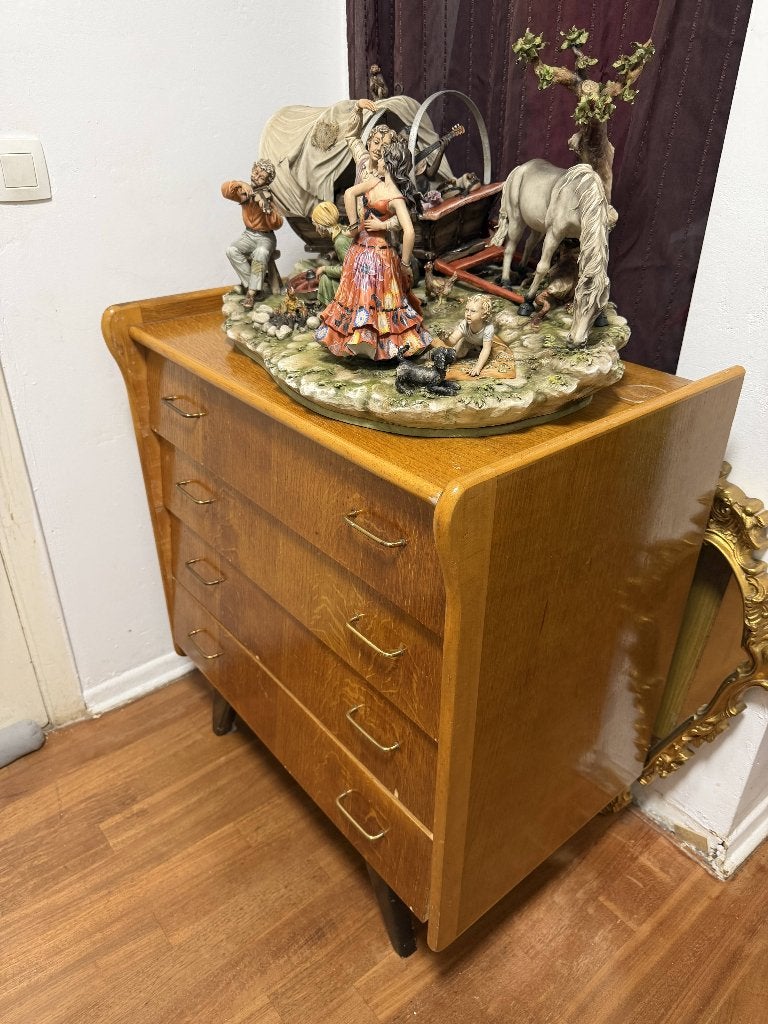 Commode vintage années 50 en chêne – style scandinave, Enlèvement