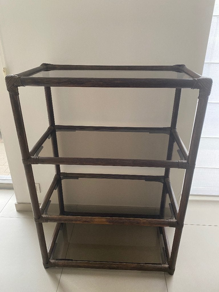 Kast bamboe, Huis en Inrichting, Ophalen, Zo goed als nieuw, Glas