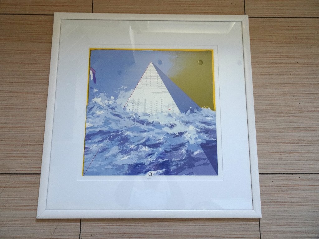 FUTURISTISCH LITHO MARTIN BAYENS MELLE PYRAMIDE, Antiek en Kunst, Ophalen of Verzenden