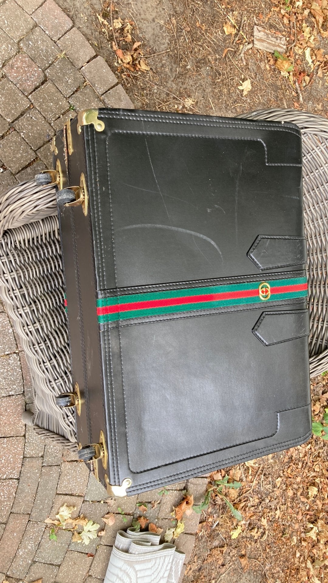 Prachtige vintage Gucci reiskoffer / trolley – Zwart leer –, Ophalen, Zo goed als nieuw, Leer, Wieltjes