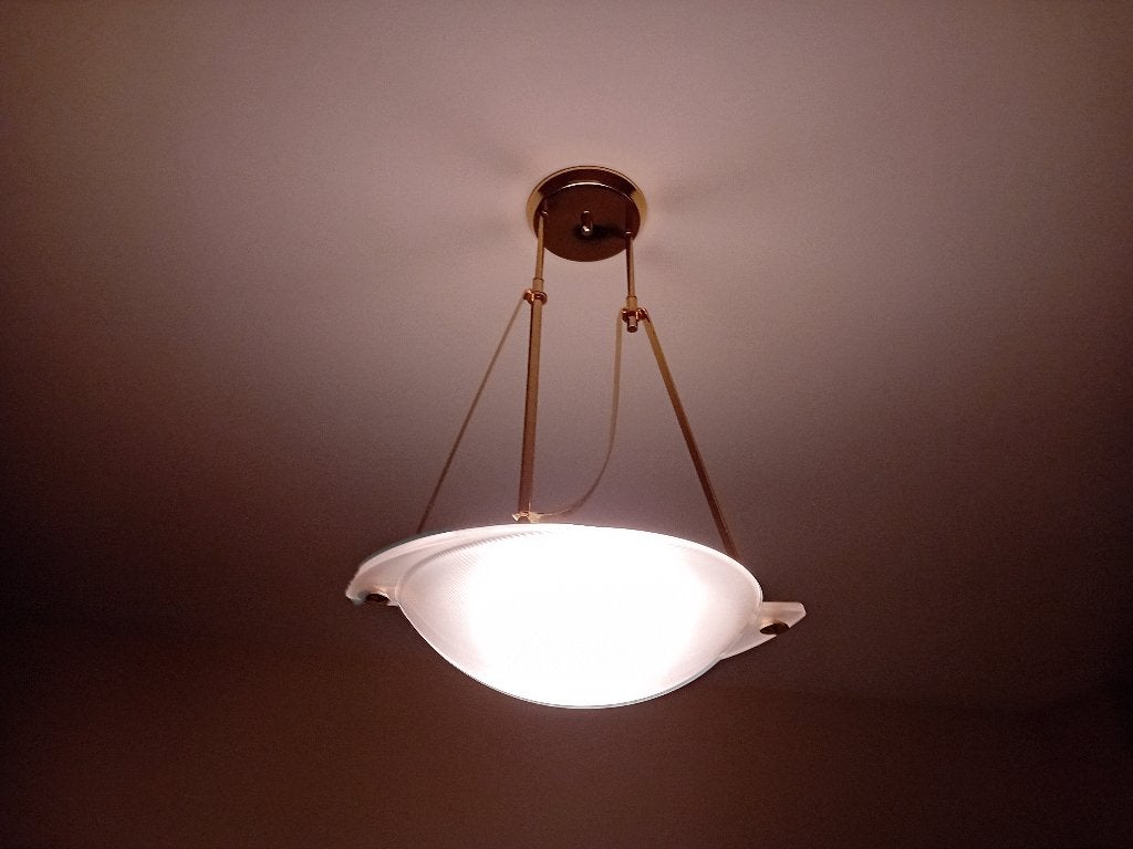 Luminaire année 80,plaquè or, Enlèvement, Utilisé, Verre, Autres culots