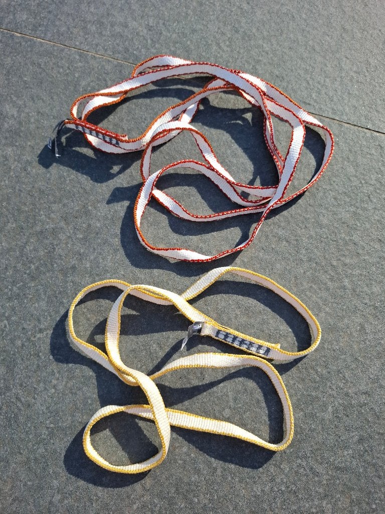 Escalade lot 2 anneaux/sangles Petzl, Enlèvement, Comme neuf, Accessoire d'escalade