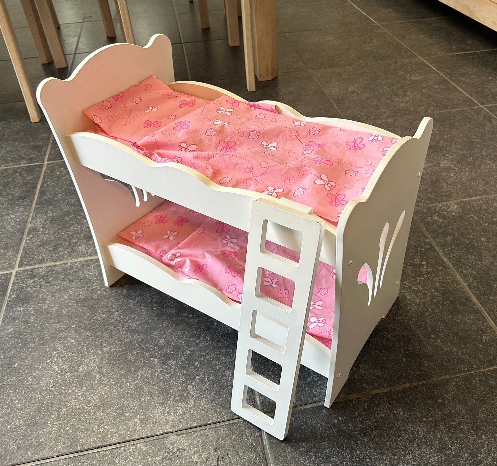 Stapelbed voor poppen incl hoofdkussentjes en lakens, Kinderen en Baby's, Ophalen, Gebruikt