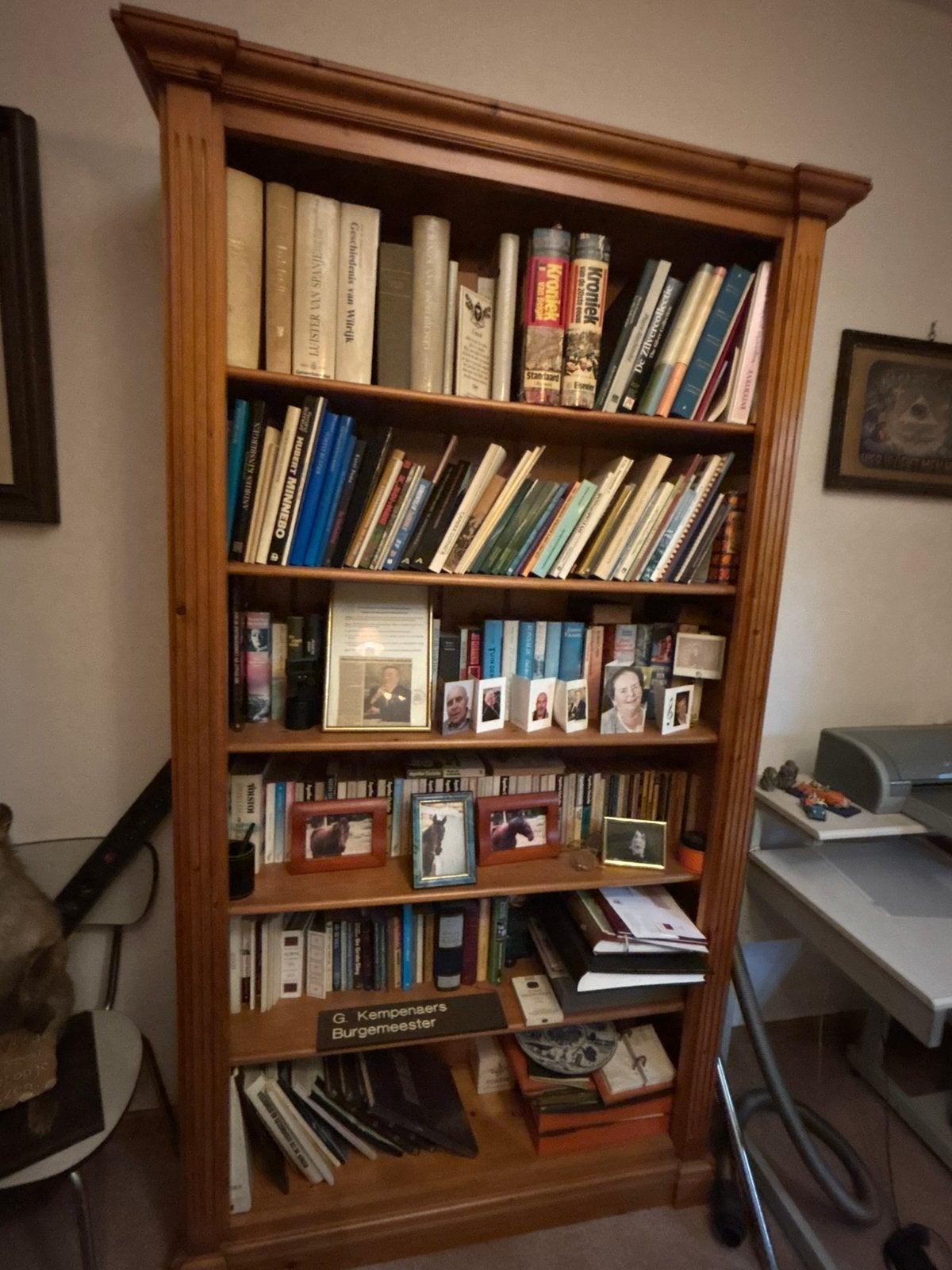 Massief eiken boekenkast - klassiek landelijke stijl, Huis en Inrichting, Kasten | Boekenkasten, Ophalen, 100 tot 150 cm, 200 cm of meer