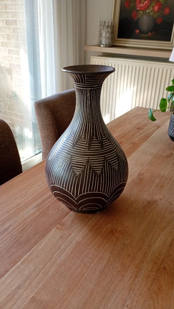 Decoratieve vaas, Ophalen, Bruin, Zo goed als nieuw, 40 cm