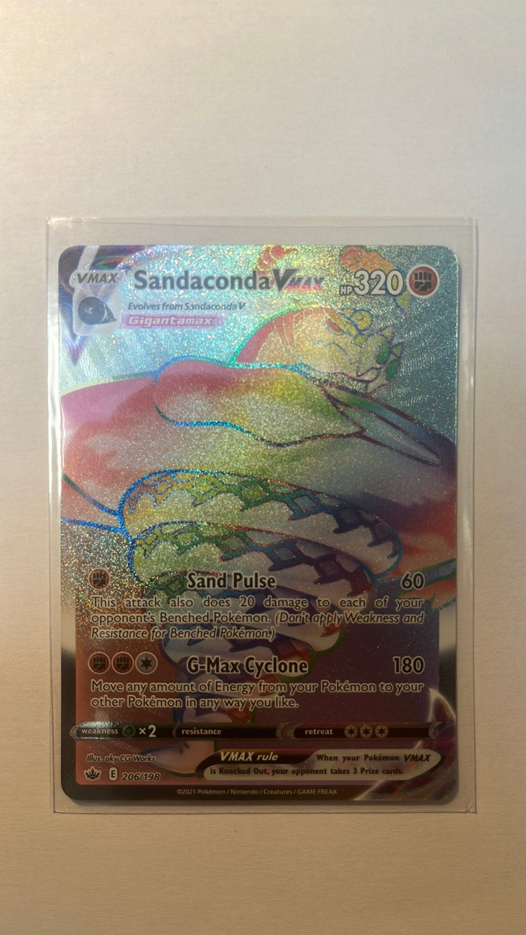 Sandaconda rainbow Vmax #206, Hobby en Vrije tijd, Ophalen of Verzenden, Zo goed als nieuw, Meerdere kaarten