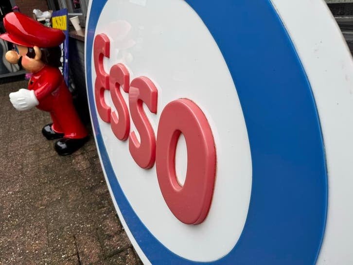 Vintage Esso Reclamebord - Lichtbak plaat