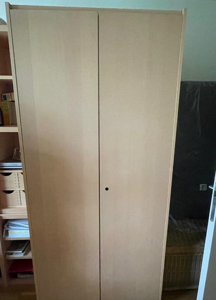 Houten kleerkast, Huis en Inrichting, Ophalen, Gebruikt, Met deur(en)