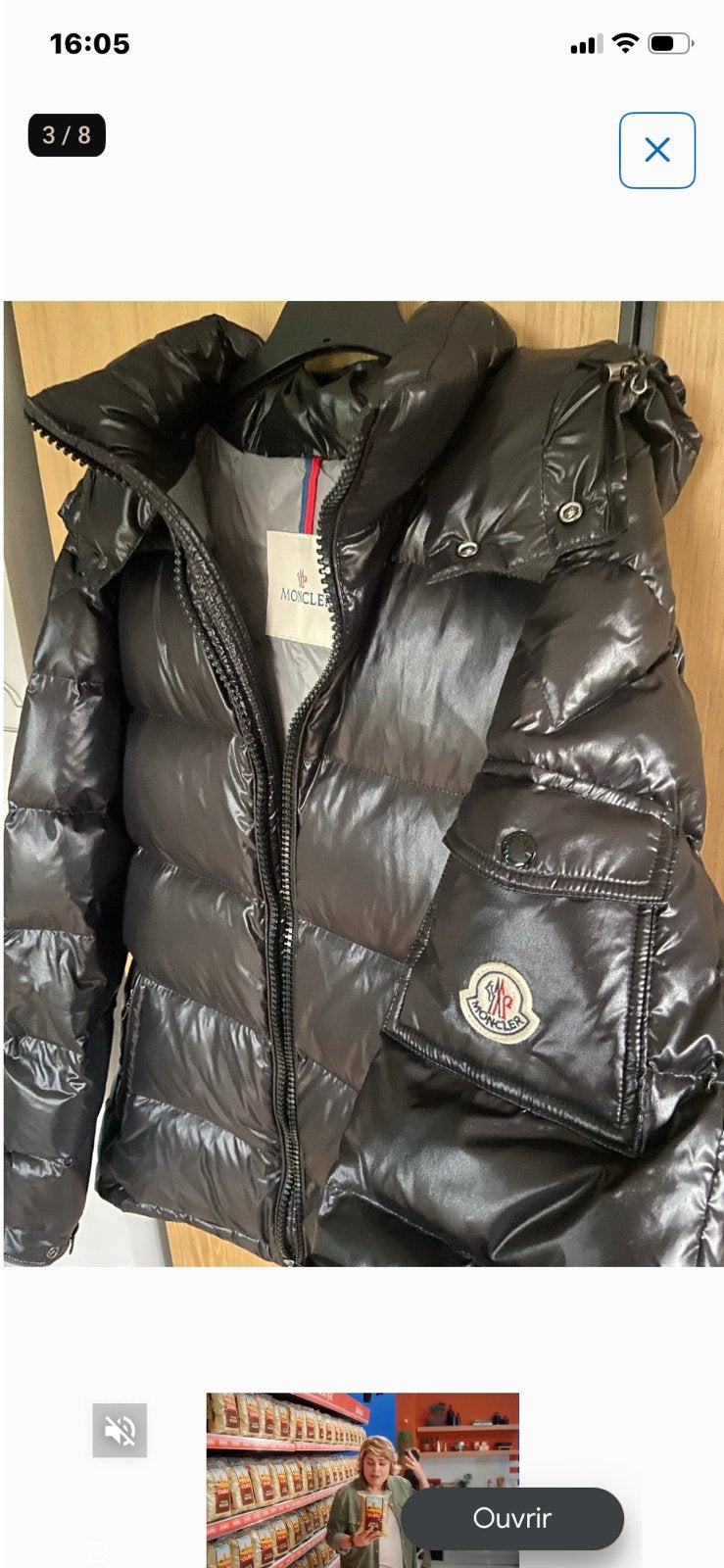 Moncler zwarte jas voor de winter, Ophalen of Verzenden, Gedragen, Maat 48/50 (M), Zwart