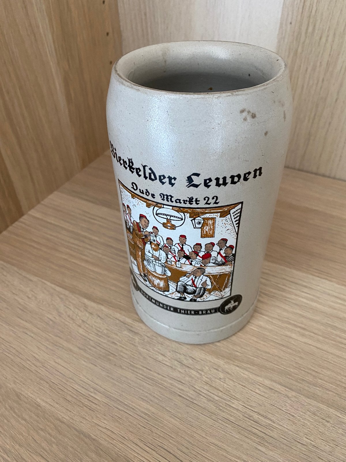 Bierpot bierkan 1 liter de bierkelder Leuven oude markt, Verzamelen, Ophalen of Verzenden, Zo goed als nieuw