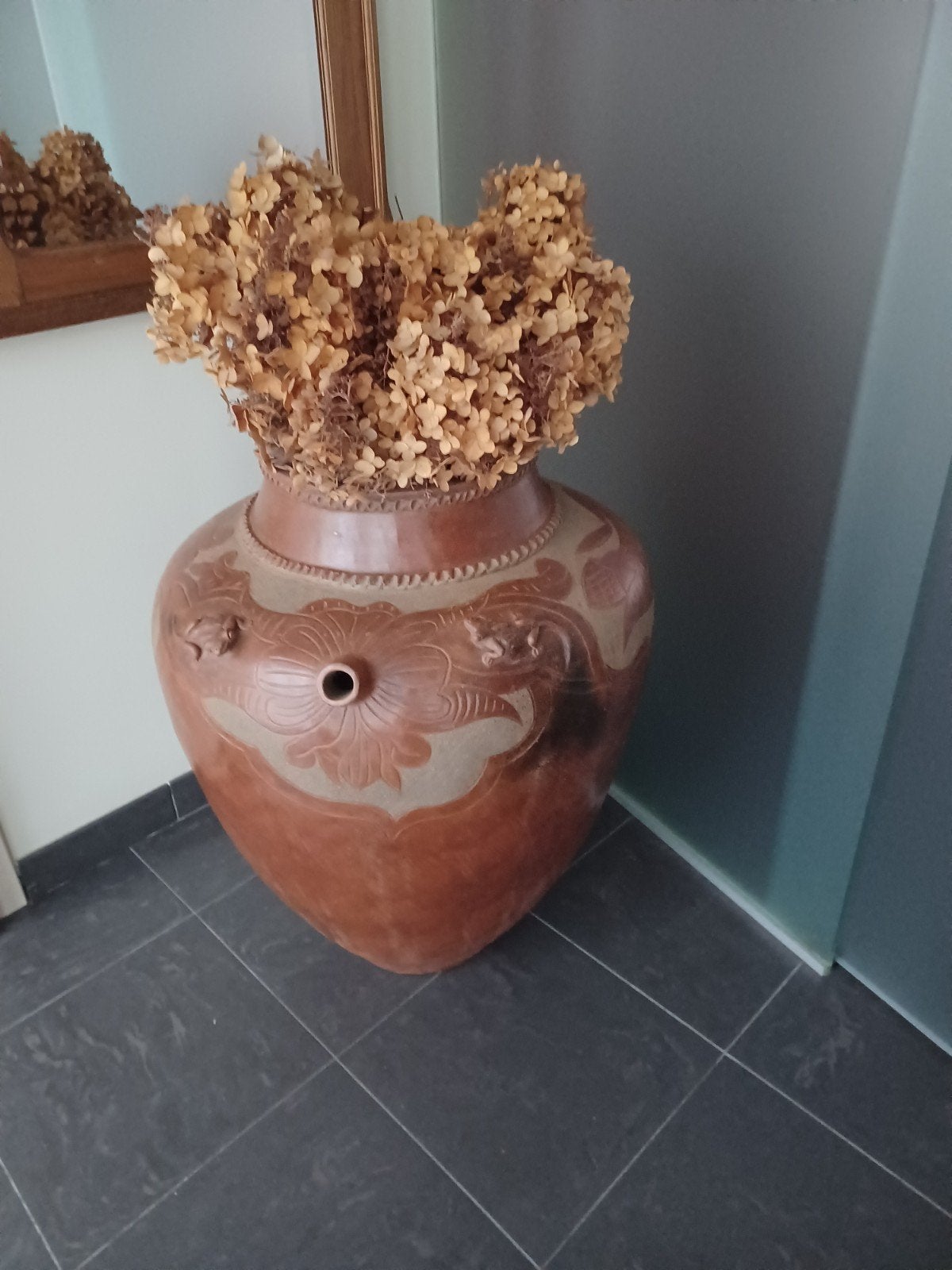 Grote vaas / kruik, Ophalen, 90 cm, Bruin, Zo goed als nieuw