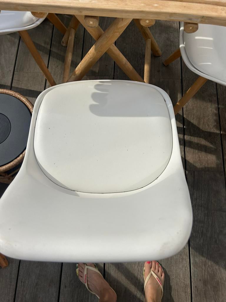 4 stoelen (wit), Tuin en Terras, Ophalen, Gebruikt