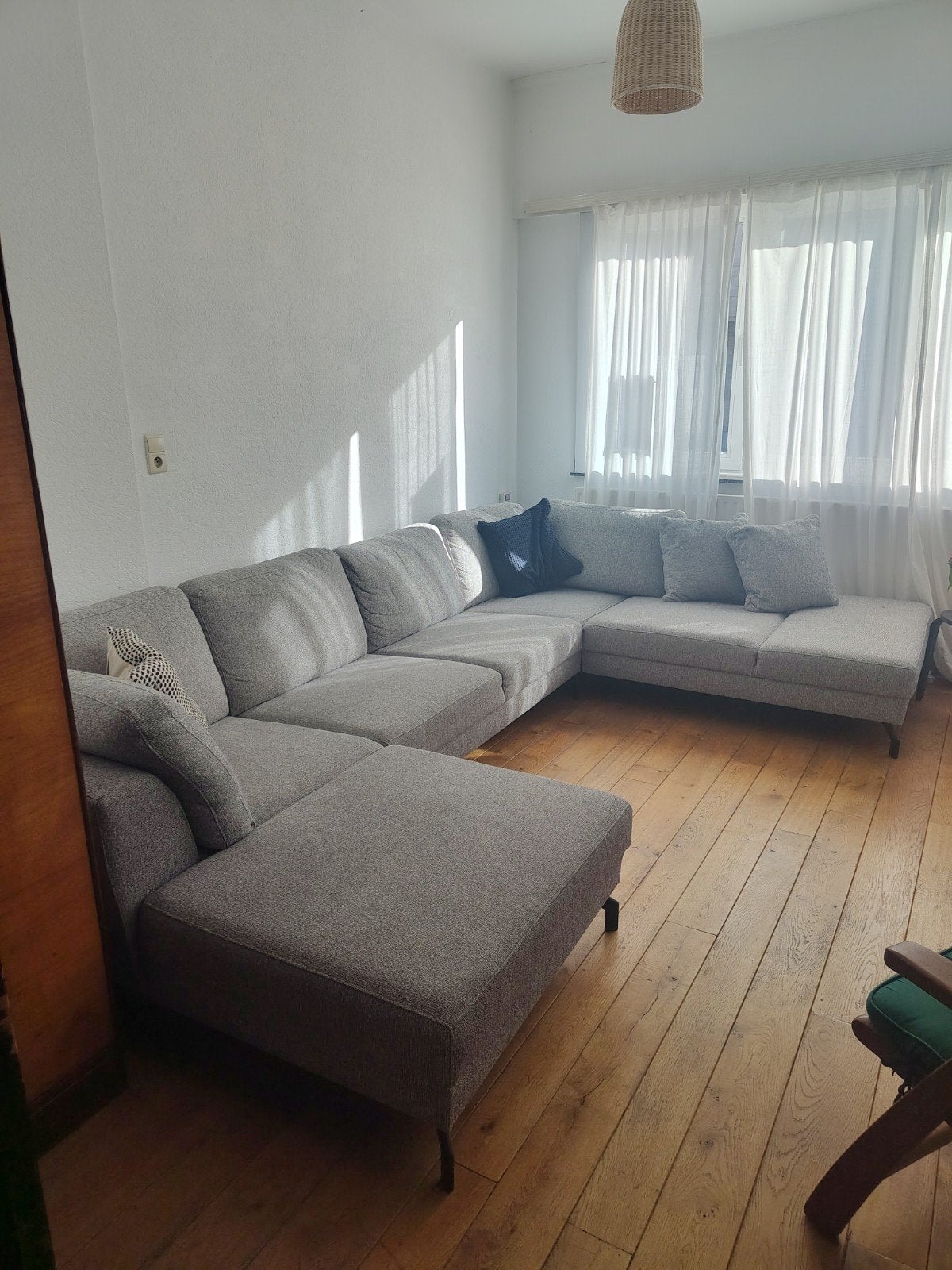 Grote U-zetel grijs, Huis en Inrichting, Ophalen