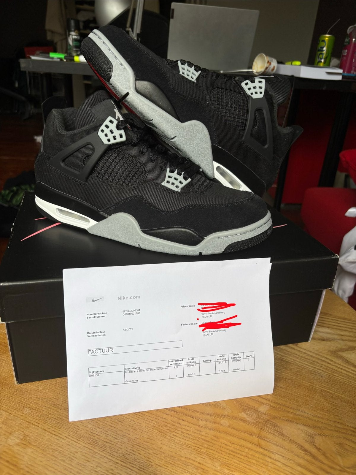 Nike Jordan 4 retro SE black canvas, Zwart, Nieuw, Ophalen of Verzenden, Sneakers