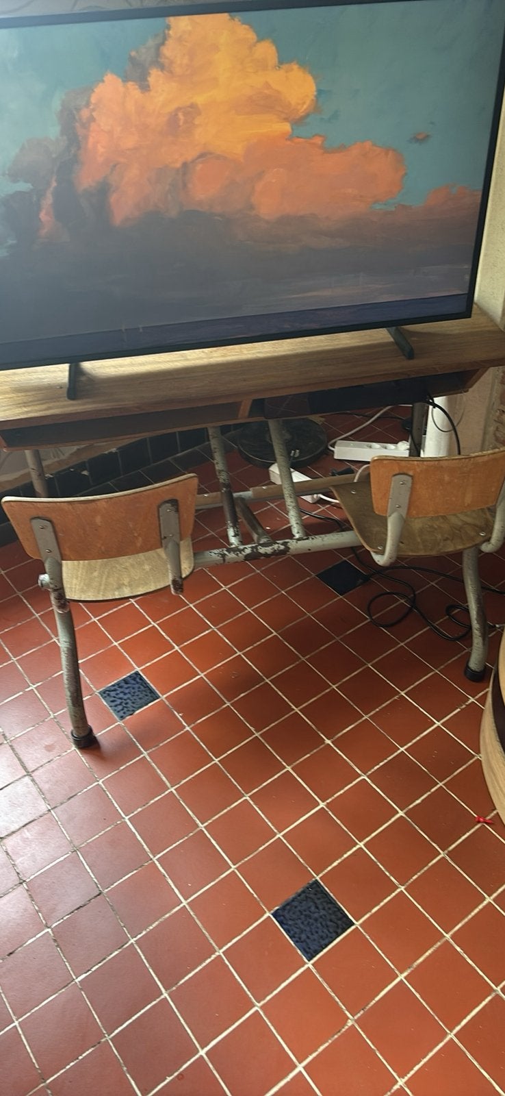 Vintage schoolbankje, Antiek en Kunst, Ophalen