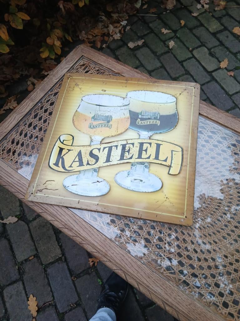 Vintage Kasteel reclameblik / wandbord – mooie staat, Ophalen of Verzenden