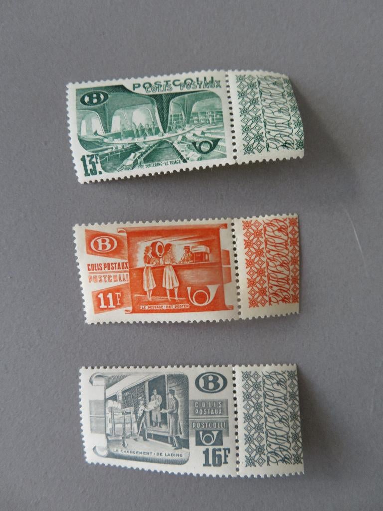 1950 Postpakket Belgische spoorweg 3x postfris + strookje, Postzegels en Munten, Ophalen of Verzenden, Postfris, Postfris