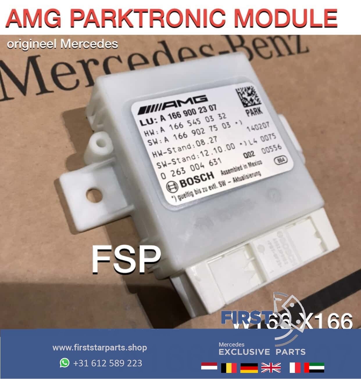 PARK PDC MODULE A1669002307 W166 X166 63 AMG Mercedes GL ML, Gebruikt, -, Ophalen of Verzenden, -