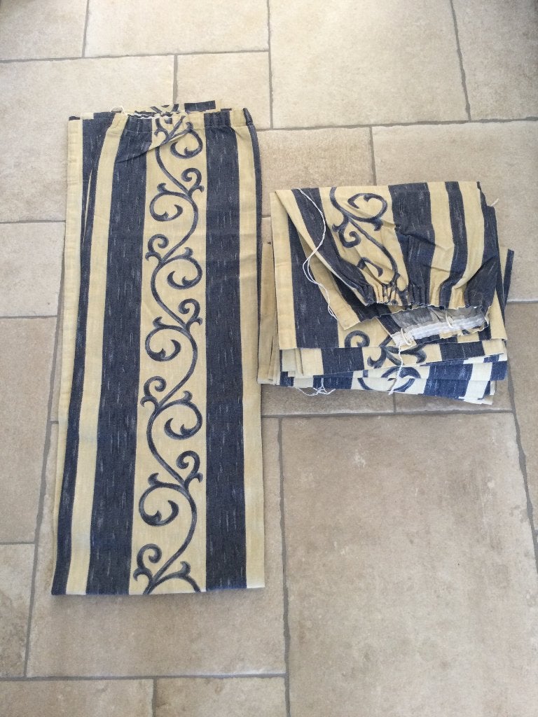 Overgordijnen voor 4 lange ramen, Maison & Meubles, Bleu, Enlèvement ou Envoi, Double rideau, 190 cm