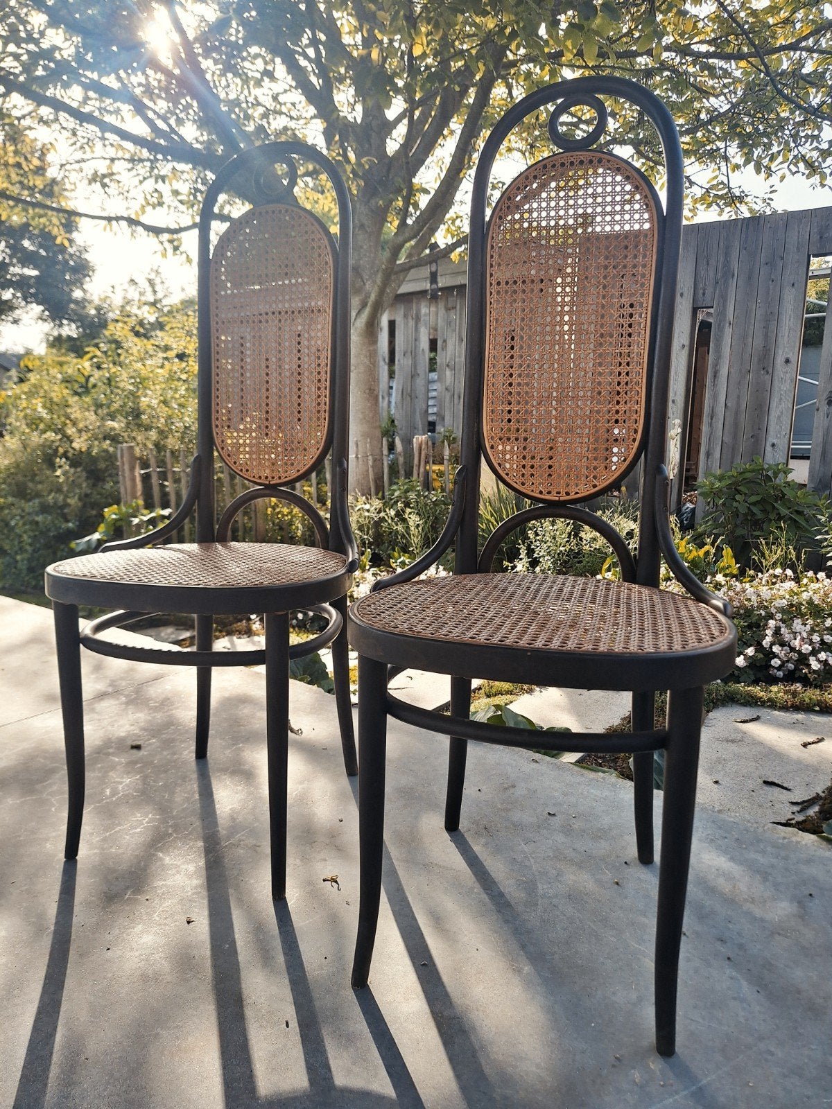 Vintage Thonet “Lange Jan” / Model 17 eetkamerstoelen, Ophalen