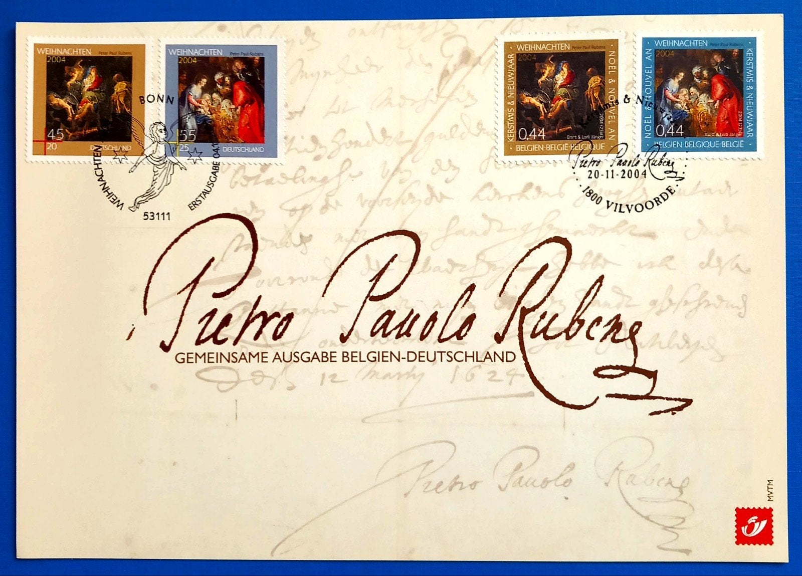 2004 Carte-souvenir P.P. Rubens - EC Allemagne, Oblitéré, Affranchi, Oblitération 1er jour, Envoi