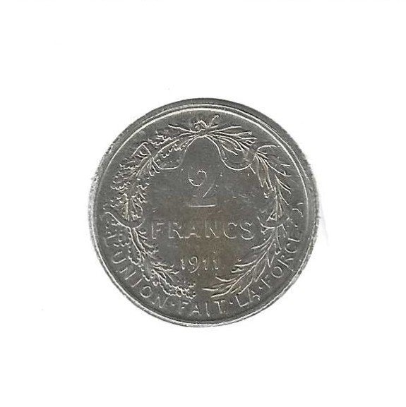Belgique, 2 Francs 1911 FR., Enlèvement ou Envoi, Monnaie en vrac, Argent, Argent