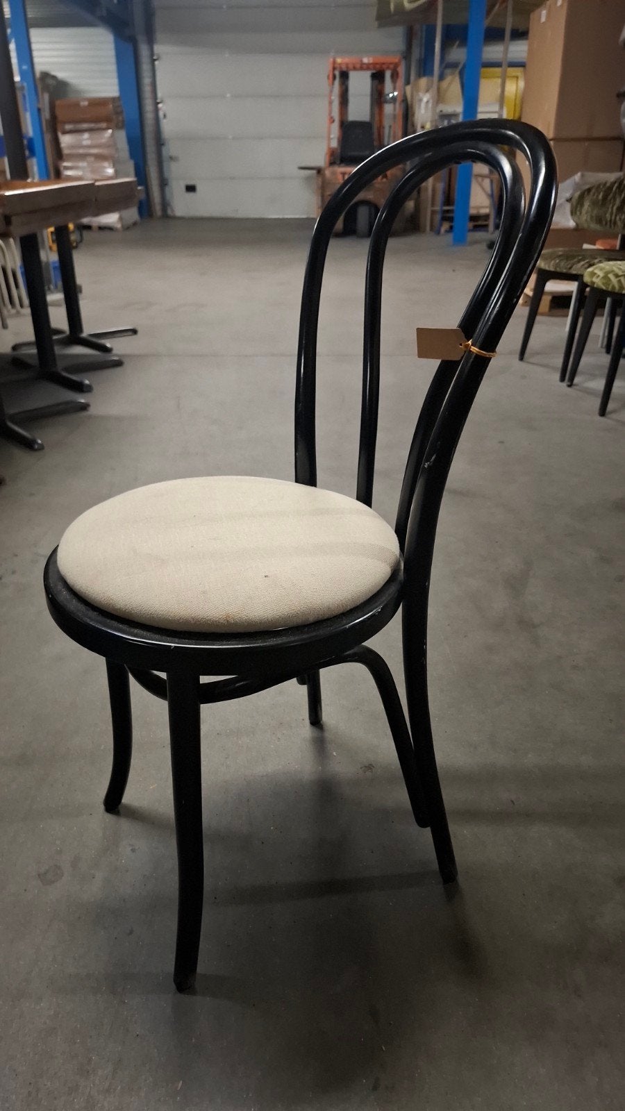 12 bistro cafe vintage houten horeca stoelen boog partij, Hout, Gebruikt, Zwart, Ophalen of Verzenden