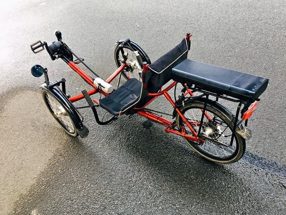 Trike à vélo couché électrique pliable à vendre, Vélos & Vélomoteurs, Vélos | Tricycles, Enlèvement ou Envoi, Utilisé
