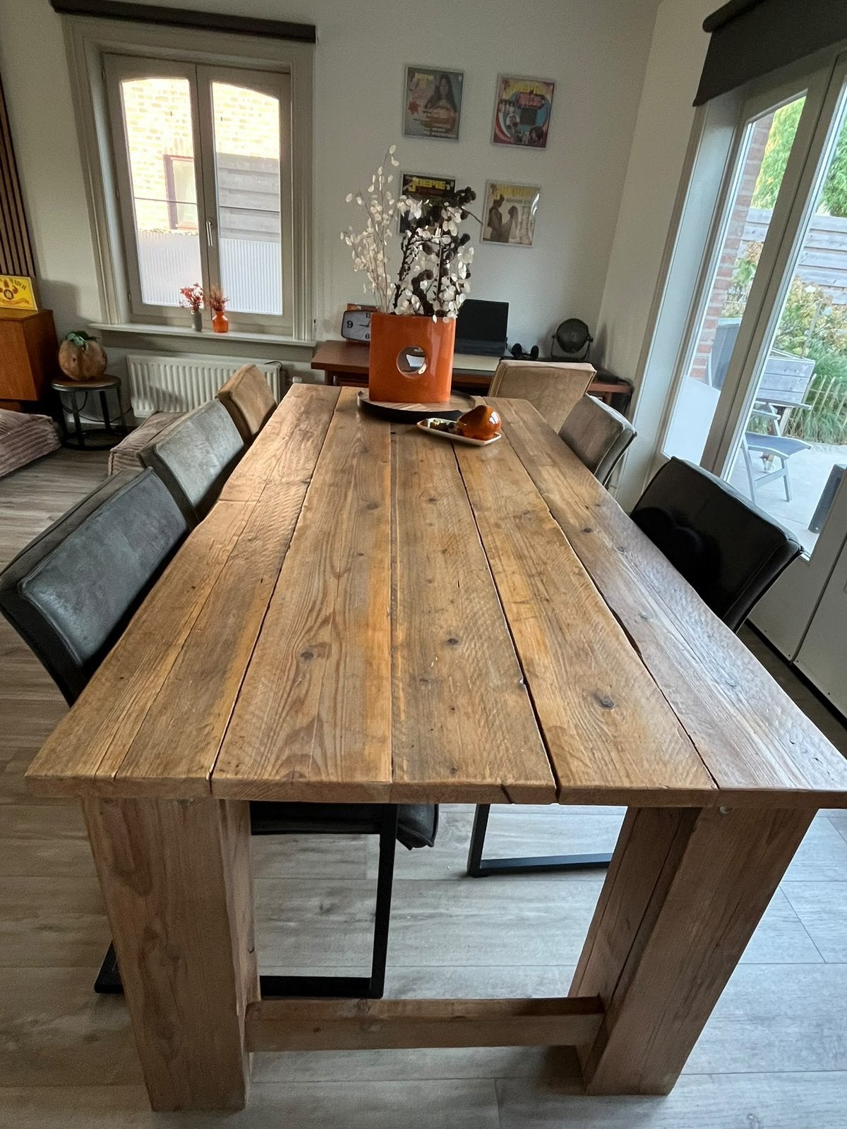 Robuuste houten tafel, Huis en Inrichting, Ophalen, Gebruikt, Robuust, landelijk