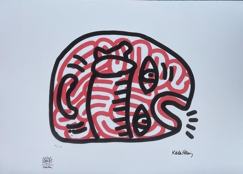 Keith Haring - LUDO V, Antiquités & Art, Art | Lithographies & Sérigraphies, Enlèvement ou Envoi