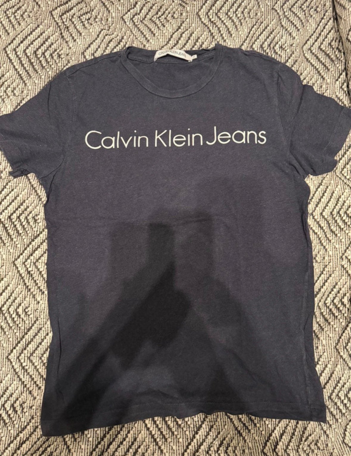 T-Shirt Heren Slimfit Calvin Klein Jeans, Kleding | Heren, T-shirts, Ophalen, Gedragen, Maat 48/50 (M), Blauw