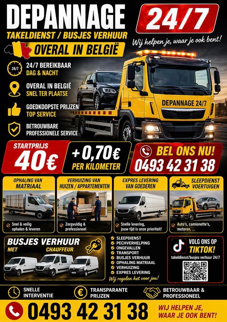 TAKELWAGEN/TRANSPORT/24/7, Autos, Autos Autre, Entreprise, Enlèvement