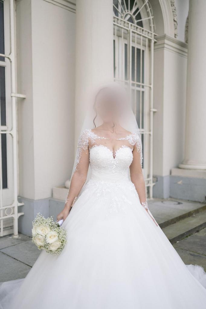 Prinsessen trouwjurk maat 38 – koop of huur, Kleding | Dames, Ophalen, Zo goed als nieuw, Wit, Trouwjurk