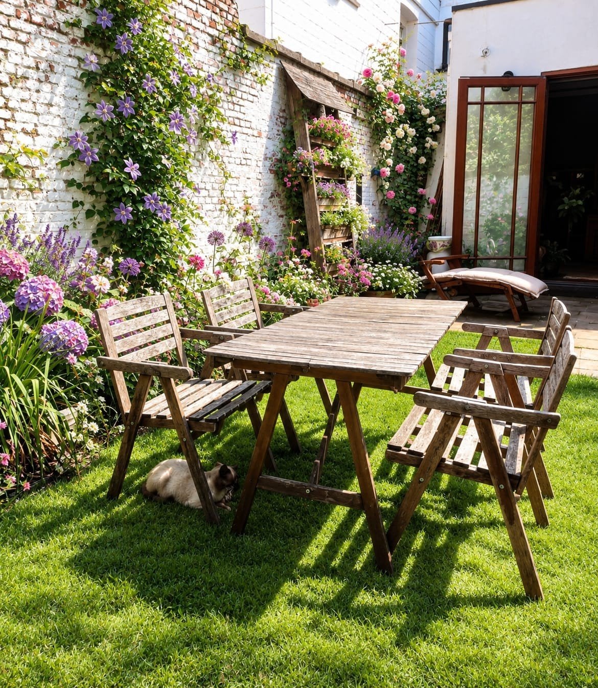 Tuintafel met stoelen, Tuin en Terras, Ophalen