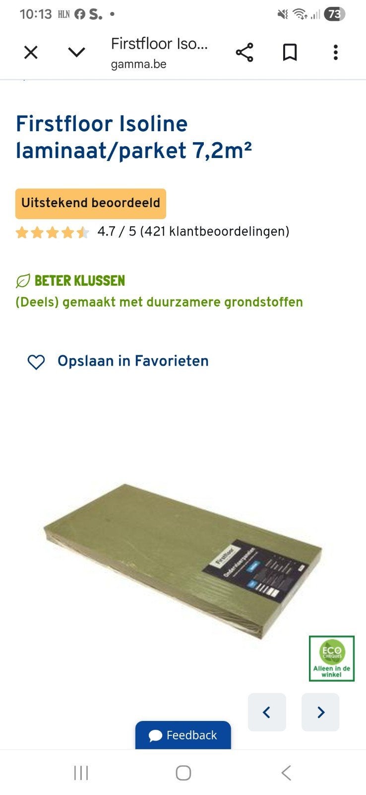 Ondervloer voor laminaat , 2 matten over, Doe-het-zelf en Bouw, Ophalen