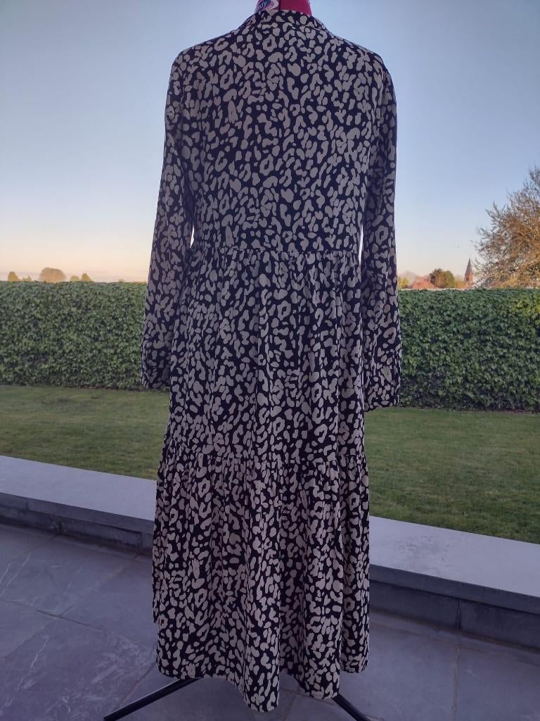 Jurk Kaffe, 40-L, zwart/beige als nieuw, Verzenden, Kaffe, Zwart, Maat 42/44 (L)