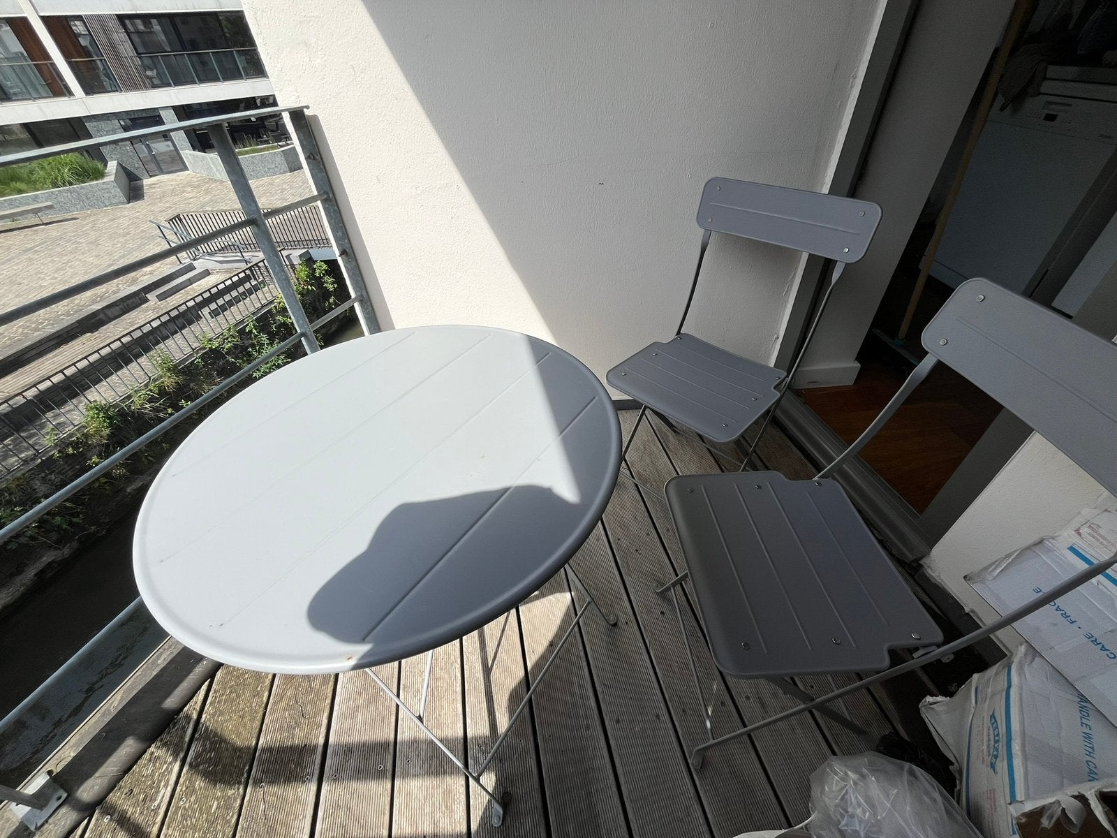 Outdoor table and 2 chairs, Gebruikt, Aluminium, Tuinset, Ophalen