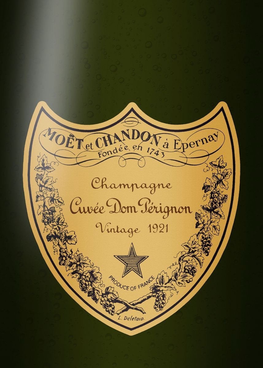 Metalen reclamebord Dom Pérignon 1921 retro vintage mancave, Ophalen of Verzenden, Nieuw, Reclamebord