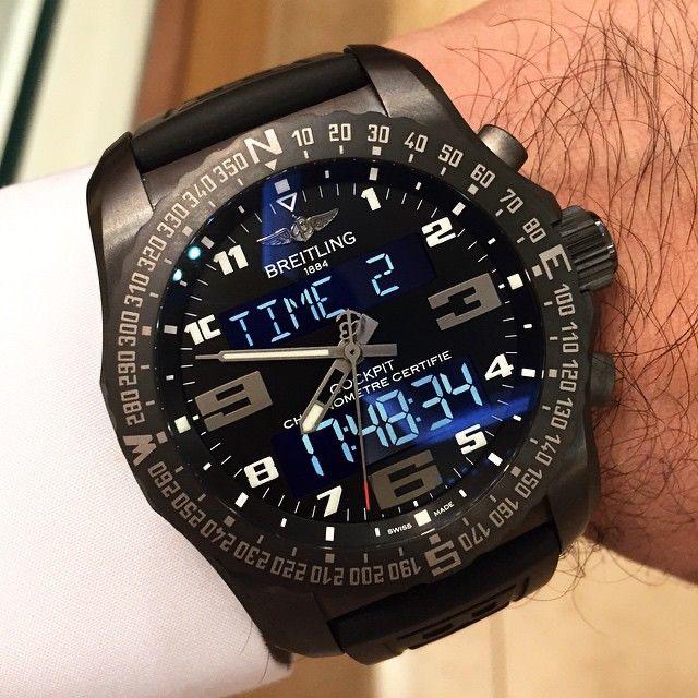 Montre breitling cockpit B50 black edition avec certificat, Montre-bracelet, Enlèvement ou Envoi, Breitling, Acier