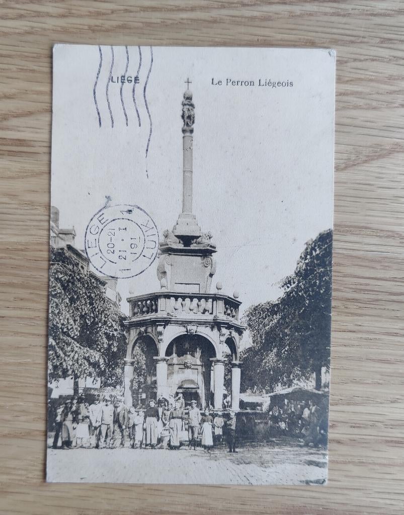 Liége le Perron Liégeois, Verzamelen, Verzenden, Voor 1920, Gelopen, Luik