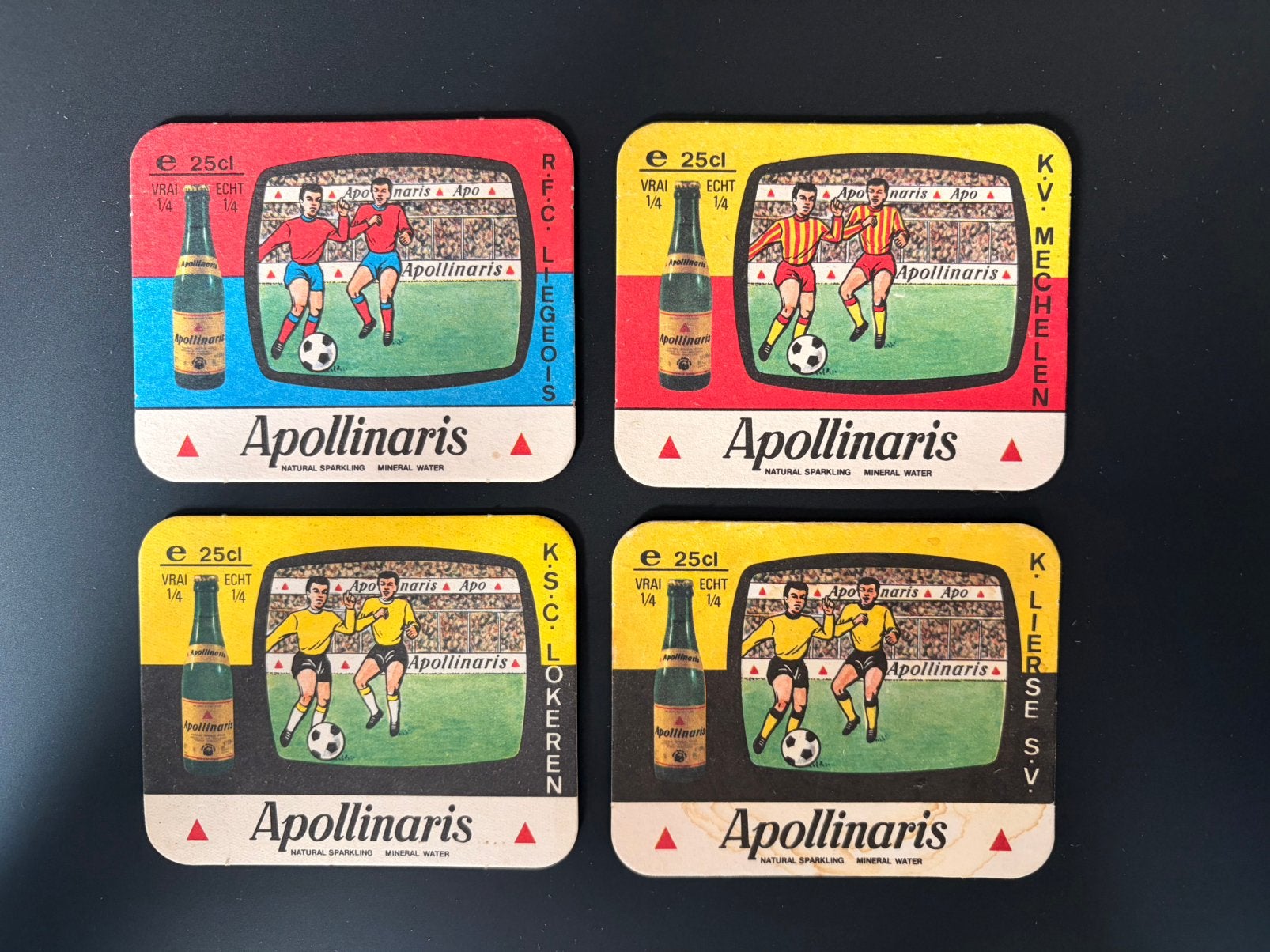 Bierkaartjes Apollinaris - voetbal, Hobby en Vrije tijd, Verzamelkaartspellen | Magic the Gathering, Ophalen