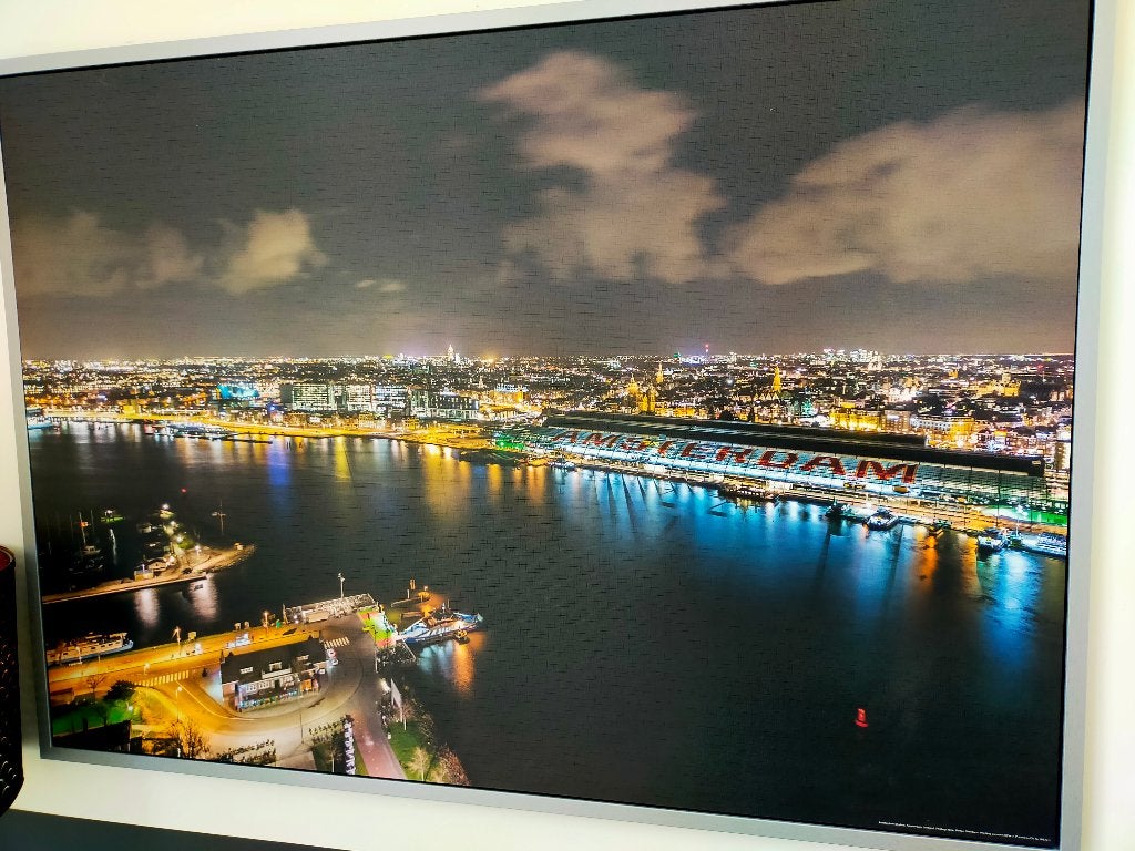 Prachtig IKEA canvas schilderij "Amsterdam" (140x100 cm), Antiquités & Art, Art | Peinture | Moderne, Paysage urbain, Sérigraphie