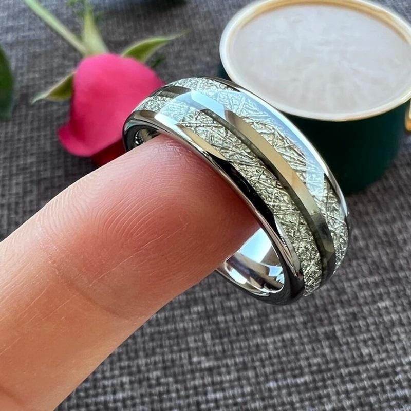 Trouwringen wolfraam zilver kleur - Lilly diverse maten, Handtassen en Accessoires, Ringen, Overige materialen, Verzenden, Nieuw
