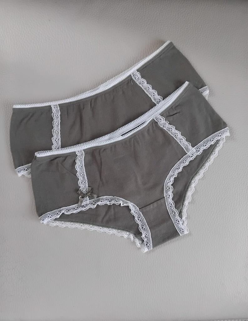 2 Damesslips,katoen,groen met witte kant;maat:XL., Zeeman, Ophalen of Verzenden, Groen, Slip