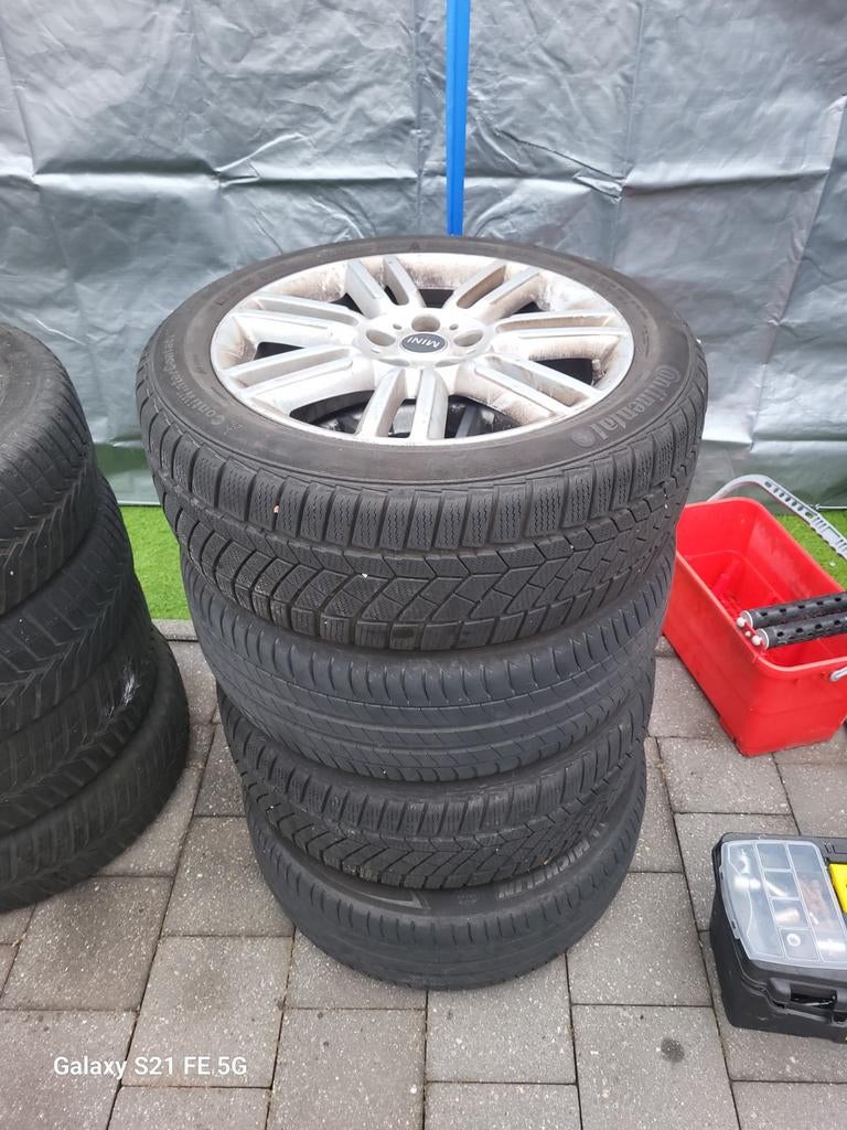 Mini S velgen + Banden 18" steek: 5x112  M+S, Ophalen, Band(en)